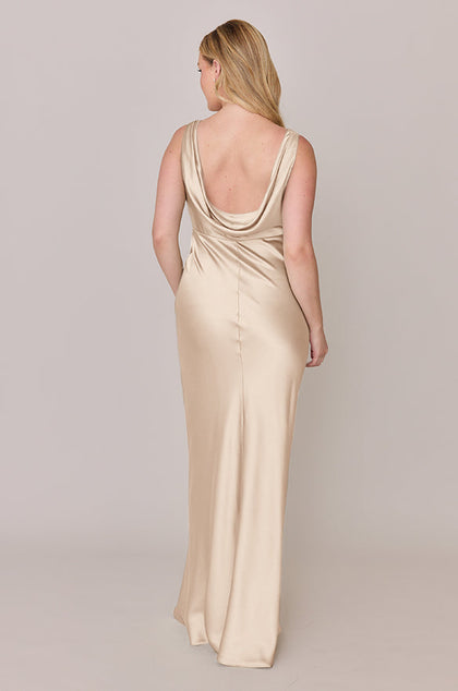 Audrey Satin Dress | Made To Order | Gold Champagne
