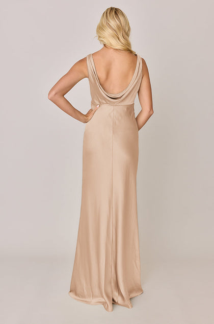 Audrey Satin Dress | Made To Order | Honey Beige