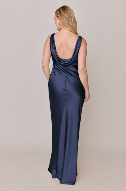 Audrey Satin Dress | Made To Order | Indie Blue