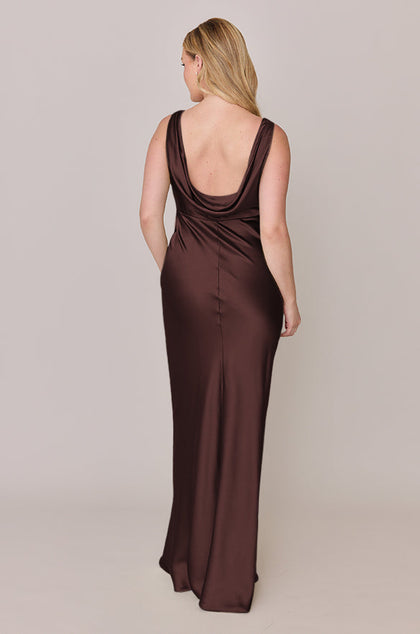 Audrey Satin Dress | Made To Order | Mahogany