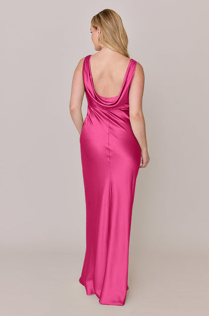 Audrey Satin Dress | Made To Order | Malibu Pink