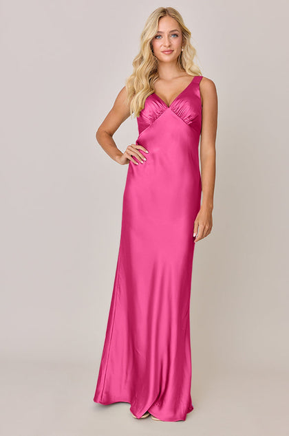Audrey Satin Dress | Made To Order | Malibu Pink