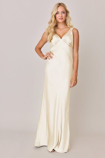 Audrey Satin Dress | Made To Order | Yellow