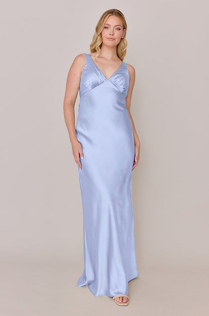 Audrey Satin Dress | Made To Order | Periwinkle