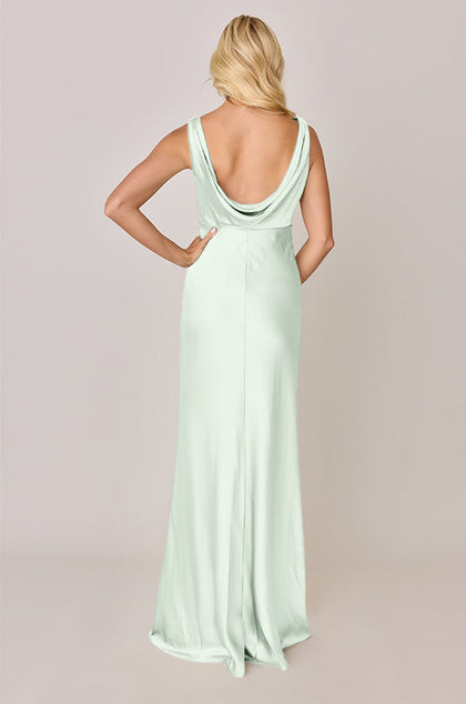 Audrey Satin Dress | Made To Order | Pistachio
