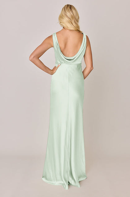 Audrey Satin Dress | Made To Order | Pistachio