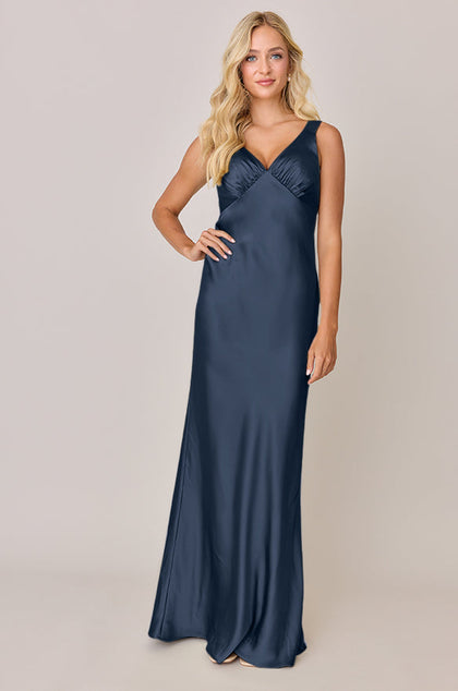Audrey Satin Dress | Made To Order | Romantic Blue