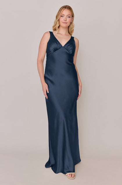 Audrey Satin Dress | Made To Order | Romantic Blue