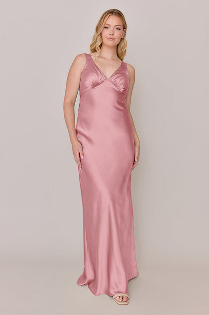 Audrey Satin Dress | Made To Order | Rosette