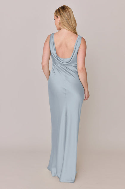Audrey Satin Dress | Made To Order | Sky Blue