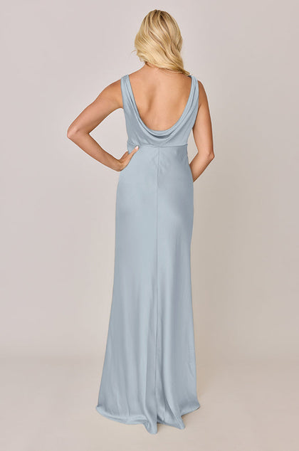 Audrey Satin Dress | Made To Order | Sky Blue