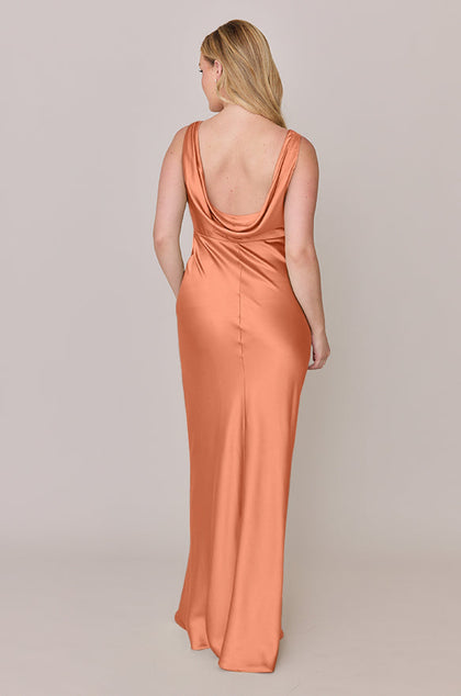 Audrey Satin Dress | Made To Order | Tangerine