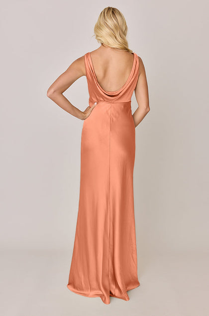Audrey Satin Dress | Made To Order | Tangerine