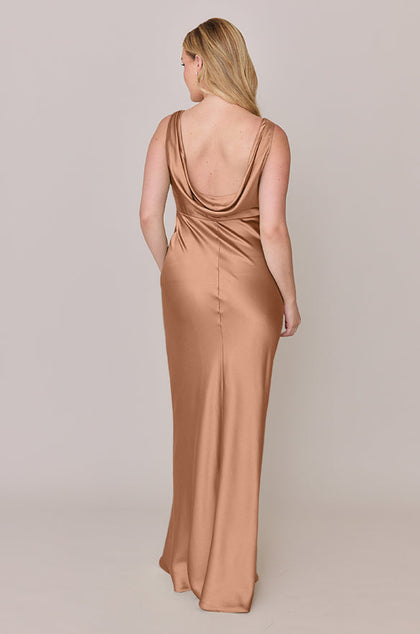 Audrey Satin Dress | Made To Order | Toffee