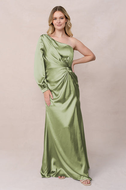 Aurora Satin Dress | Made To Order | Matcha