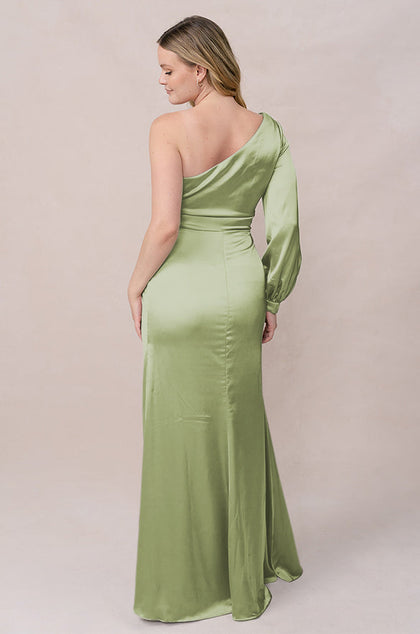 Aurora Satin Dress | Made To Order | Matcha