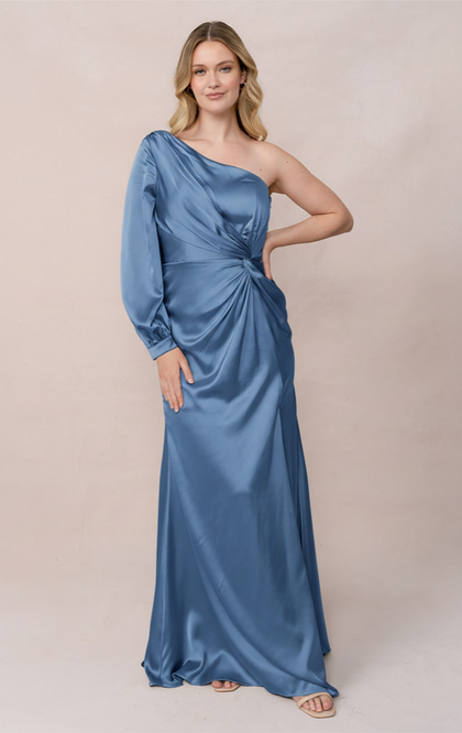 Aurora Satin Dress | Made To Order | True Blue