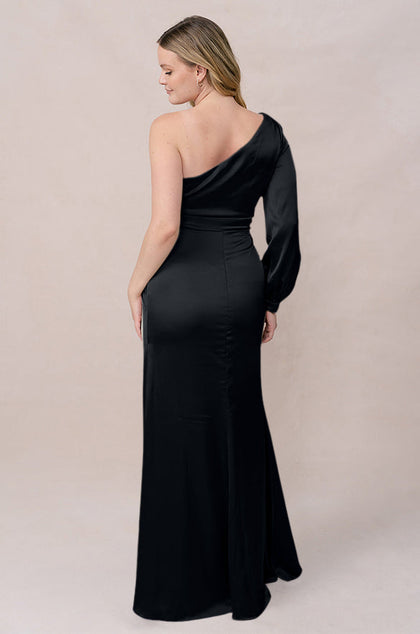 Aurora Satin Dress | Made To Order | Black