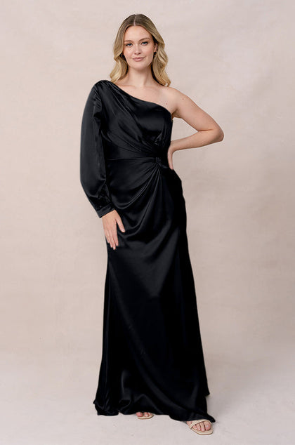 Aurora Satin Dress | Made To Order | Black