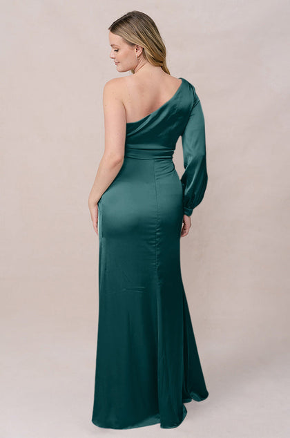 Aurora Satin Dress | Made To Order | Emerald