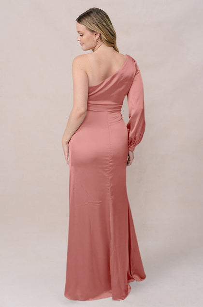 Aurora Satin Dress | Made To Order | Desert Rose