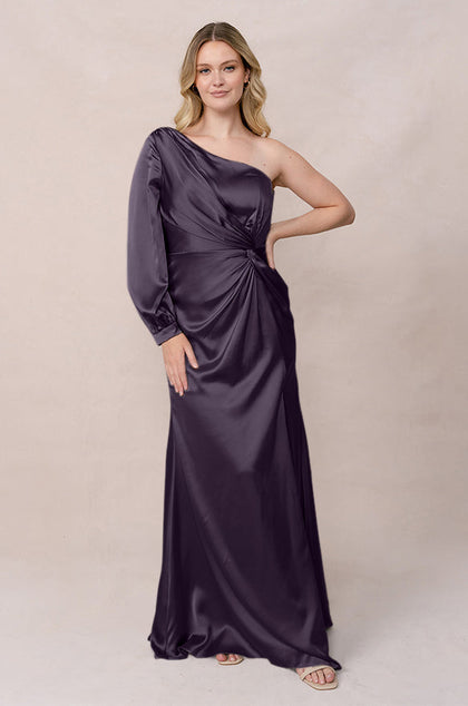 Aurora Satin Dress | Made To Order | Eggplant