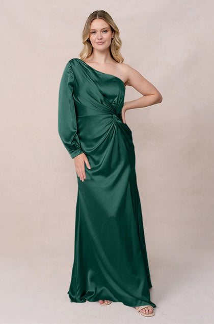 Aurora Satin Dress | Made To Order | Emerald