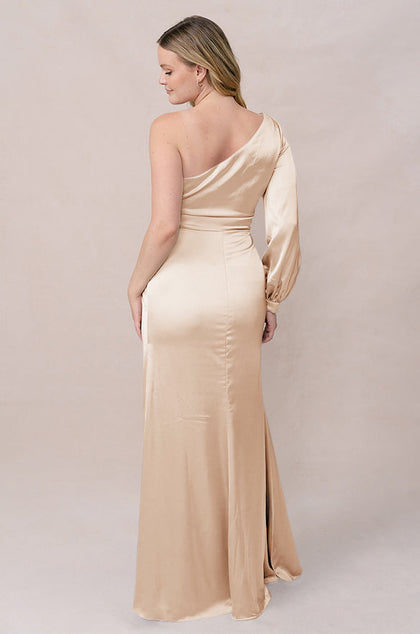 Aurora Satin Dress | Made To Order | Gold Champagne