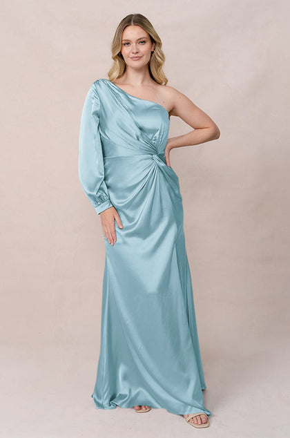 Aurora Satin Dress | Made To Order | Light Blue