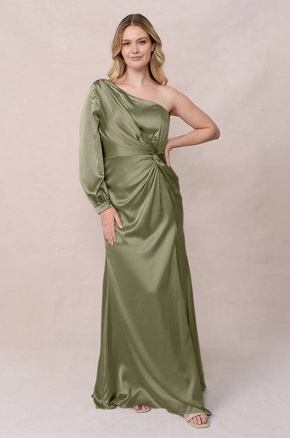 Aurora Satin Dress | Made To Order | Moss