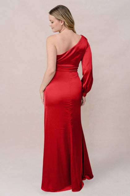 Aurora Satin Dress | Made To Order | Poppy Red