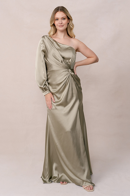 Aurora Satin Dress | Made To Order | Silver Sage