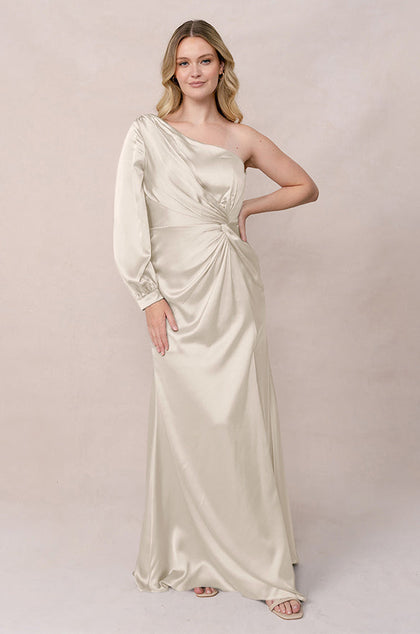 Aurora Satin Dress | Made To Order | Soft Champagne