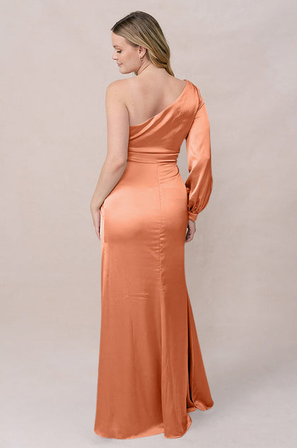 Aurora Satin Dress | Made To Order | Tangerine