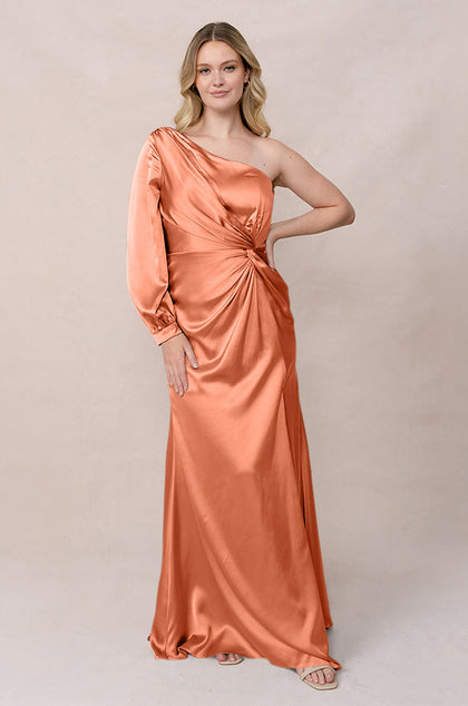 Aurora Satin Dress | Made To Order | Tangerine