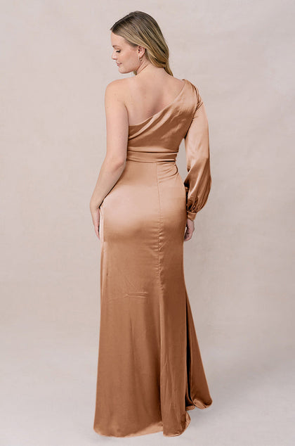 Aurora Satin Dress | Made To Order | Toffee