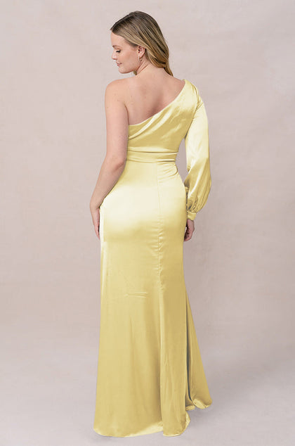 Aurora Satin Dress | Made To Order | Yellow