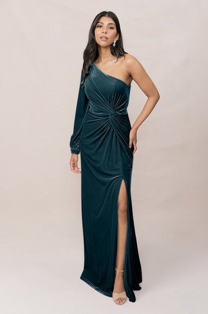 Aurora Velvet Dress | Made To Order | Desert Blue