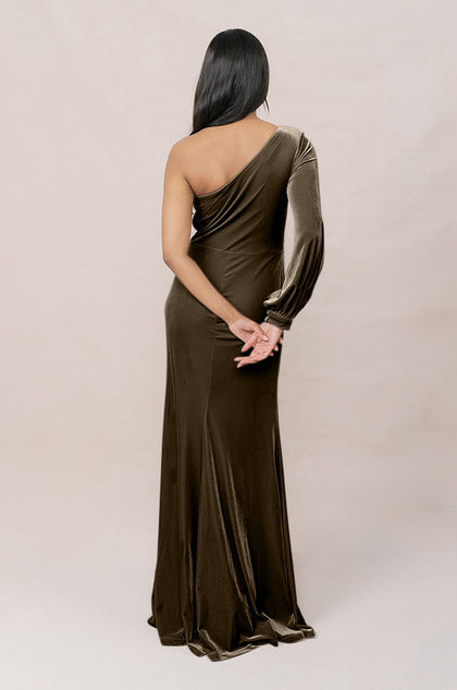 Aurora Velvet Dress | Made To Order | Olive