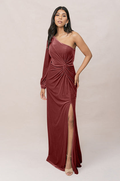 Aurora Velvet Dress | Made To Order | Dusty Rose