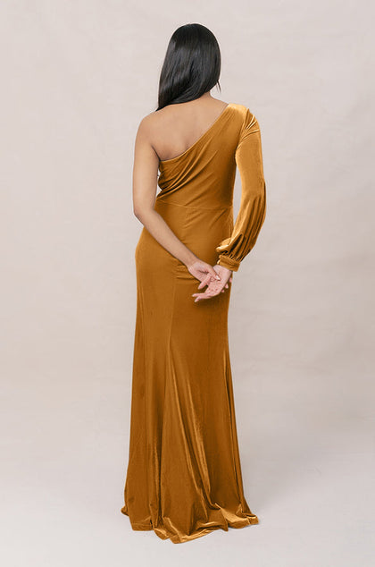 Aurora Velvet Dress | Made To Order | Mustard