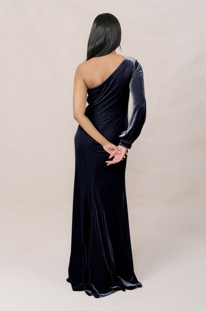 Aurora Velvet Dress | Made To Order | Navy Blue