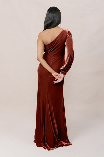 Aurora Velvet Dress | Made To Order | Terracotta