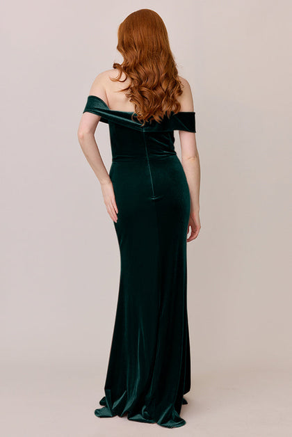 Bardot Velvet Dress | Made To Order | Classic Emerald