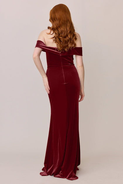 Bardot Velvet Dress | Made To Order | Romantic Rose