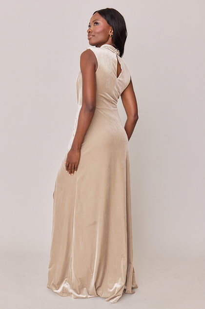 Beck Velvet Dress | Made To Order | Gold Champagne