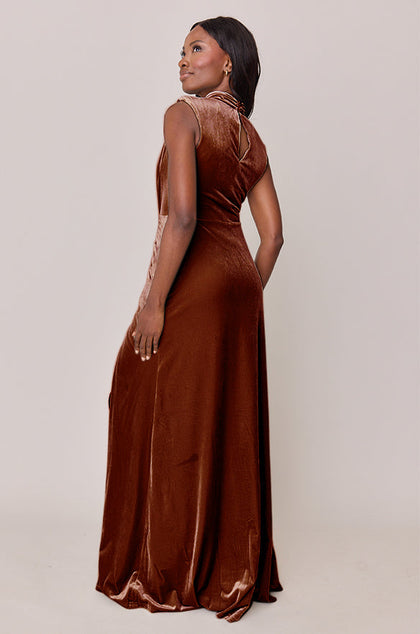 Beck Velvet Dress | Made To Order | Rust