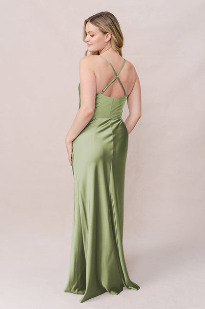 Billie Satin Dress | Made To Order | Matcha