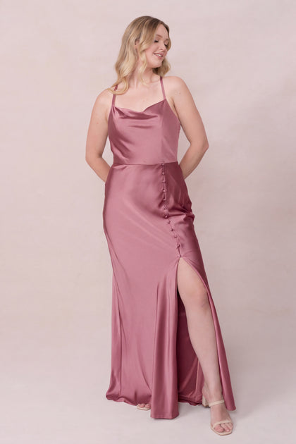 Billie Satin Dress | Raspberry