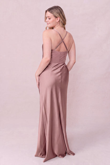Billie Satin Dress | Rose Quartz